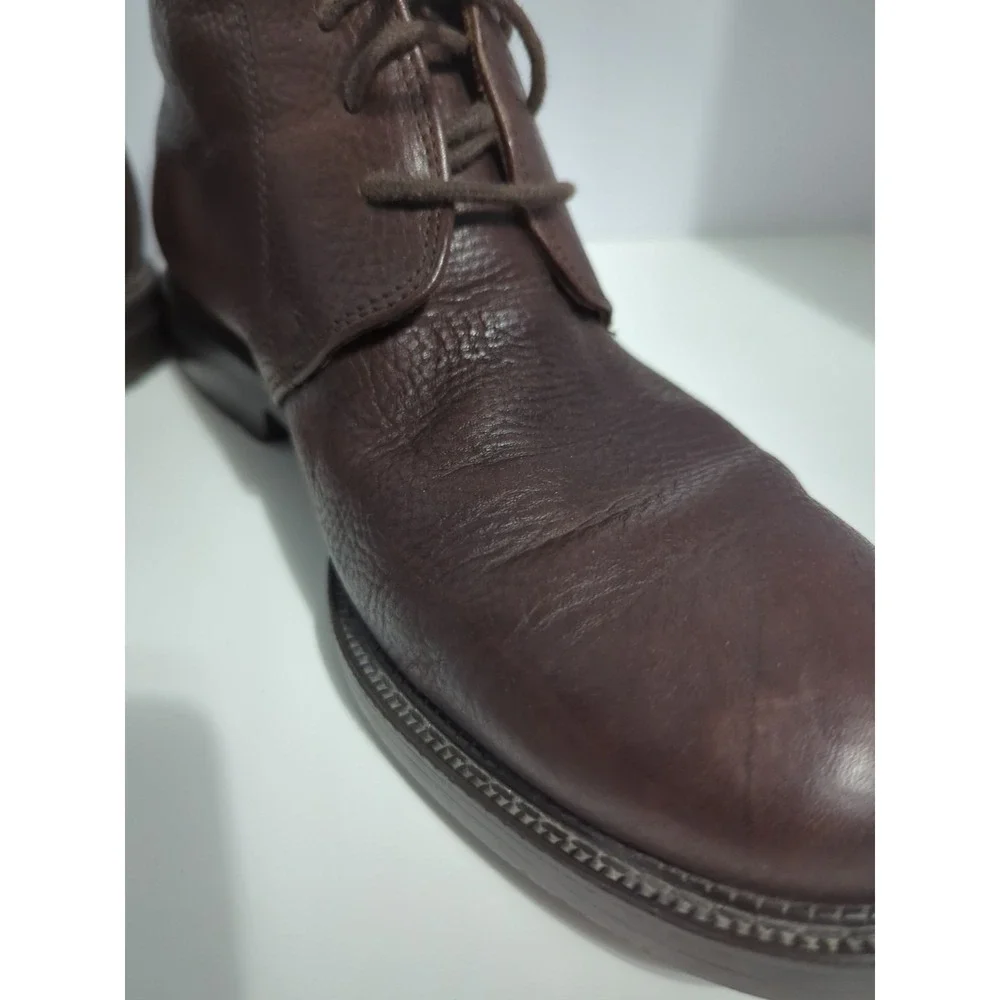 Eddie Bauer Boots Mens Sz 11 M Brown Pebble Leather Chukka Lace Up Casual Italy